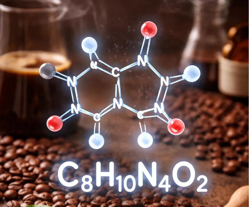 caffeine chemical formula and shape of the molecule